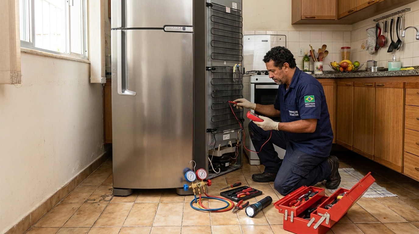 Técnico de conserto de geladeira em residência em Belo Horizonte‑MG